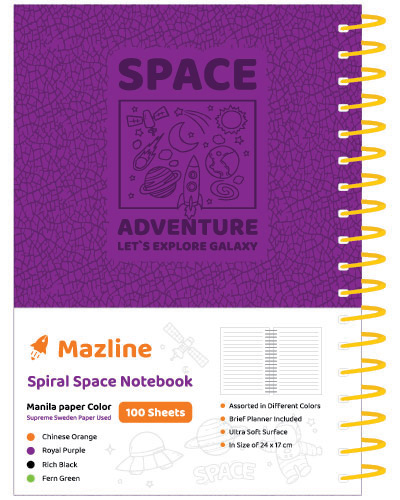 دفتر 100 برگ اسپیس سیمی ترمو وزیری - طرح 3