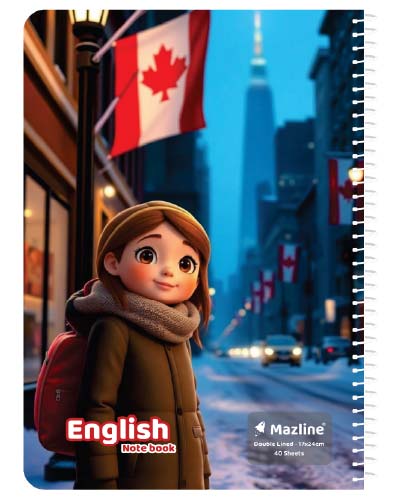 دفتر 40 برگ دو خط (زبان) سیمی جلد نرم وزیری - طرح 1