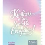 دفتر 60 برگ دو خط (زبان) سیمی جلد نرم وزیری - طرح 1