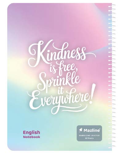 دفتر 60 برگ دو خط (زبان) سیمی جلد نرم وزیری - طرح 1