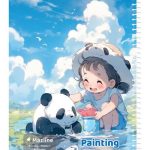 دفتر 40 برگ نقاشی سیمی جلد نرم وزیری - طرح 1