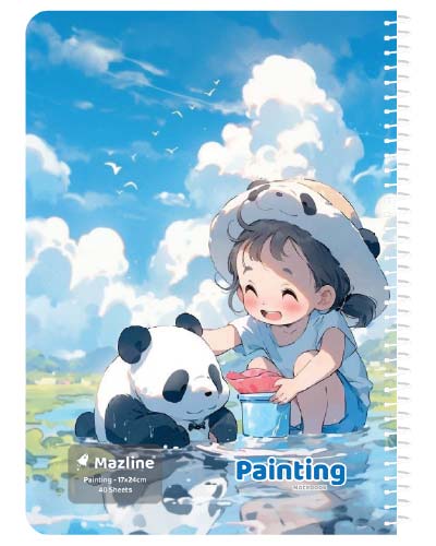 دفتر 40 برگ نقاشی سیمی جلد نرم وزیری - طرح 1