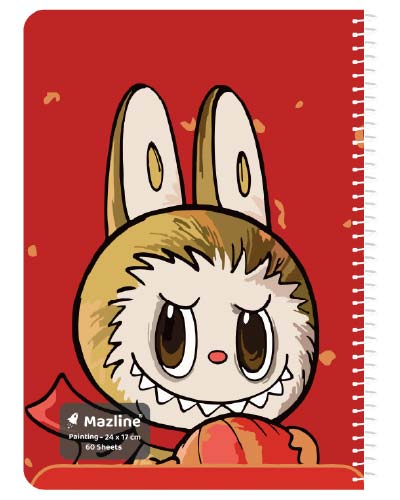 دفتر 60 برگ نقاشی سیمی جلد نرم وزیری - طرح 1