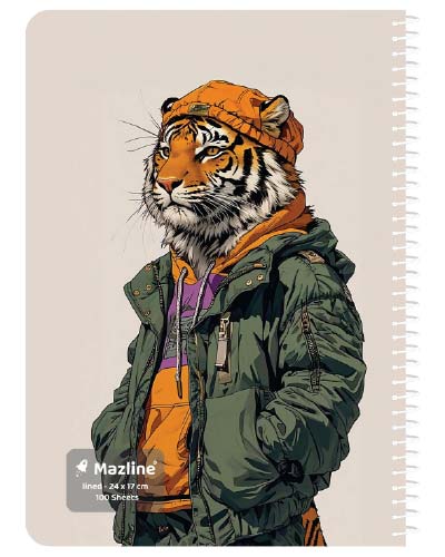 دفتر 100 برگ سیمی مجلد وزیری - طرح 1