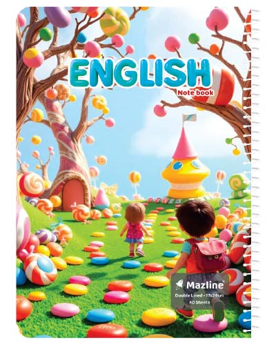 دفتر 40 برگ دو خط (زبان) سیمی جلد نرم وزیری - طرح 2