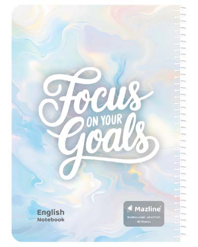 دفتر 60 برگ دو خط (زبان) سیمی جلد نرم وزیری - طرح 2