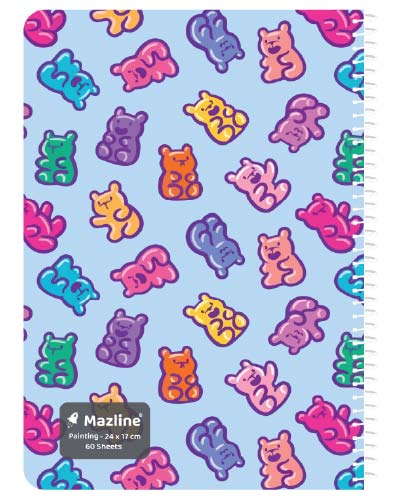 دفتر 60 برگ نقاشی سیمی جلد نرم وزیری - طرح 2