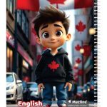 دفتر 40 برگ دو خط (زبان) سیمی جلد نرم وزیری - طرح 3