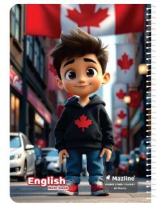 دفتر 40 برگ دو خط (زبان) سیمی جلد نرم وزیری - طرح 3