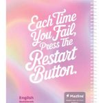 دفتر 60 برگ دو خط (زبان) سیمی جلد نرم وزیری - طرح 3