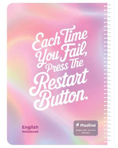 دفتر 60 برگ دو خط (زبان) سیمی جلد نرم وزیری - طرح 3