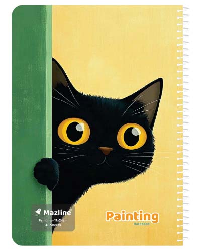 دفتر 40 برگ نقاشی سیمی جلد نرم وزیری - طرح 3