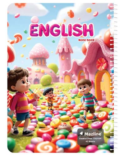 دفتر 40 برگ دو خط (زبان) سیمی جلد نرم وزیری - طرح 4