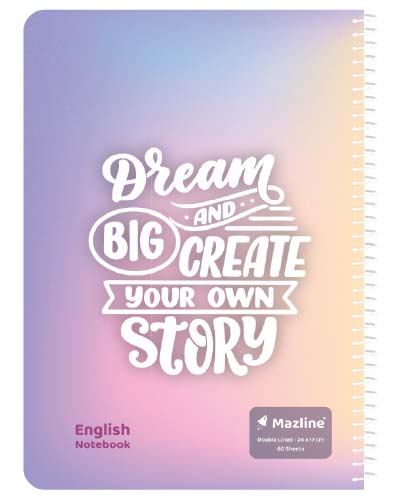 دفتر 60 برگ دو خط (زبان) سیمی جلد نرم وزیری - طرح 4