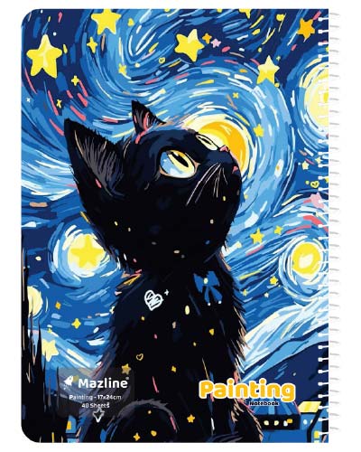 دفتر 40 برگ نقاشی سیمی جلد نرم وزیری - طرح 4