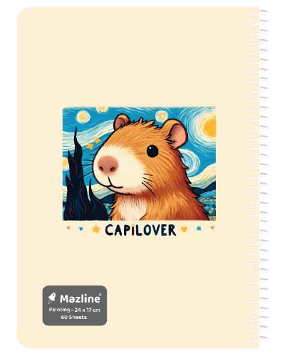 دفتر 60 برگ نقاشی سیمی جلد نرم وزیری - طرح 4