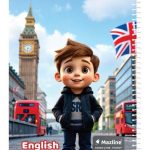 دفتر 40 برگ دو خط (زبان) سیمی جلد نرم وزیری - طرح 5