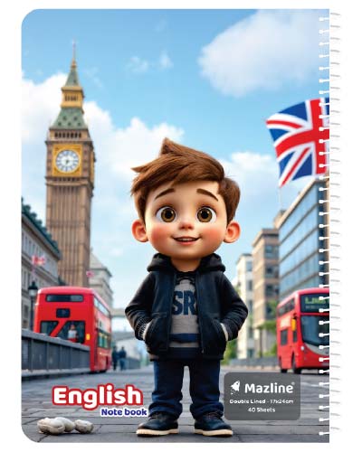 دفتر 40 برگ دو خط (زبان) سیمی جلد نرم وزیری - طرح 5