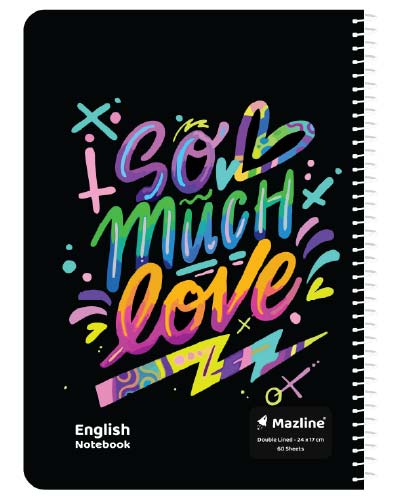 دفتر 60 برگ دو خط (زبان) سیمی جلد نرم وزیری - طرح 5