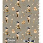 دفتر 40 برگ نقاشی سیمی جلد نرم وزیری - طرح 5