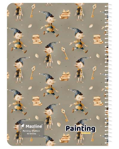 دفتر 40 برگ نقاشی سیمی جلد نرم وزیری - طرح 5