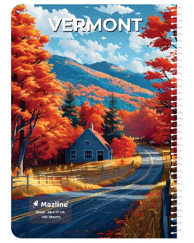 دفتر 100 برگ سیمی مجلد وزیری - طرح 5