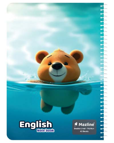 دفتر 40 برگ دو خط (زبان) سیمی جلد نرم وزیری - طرح 6