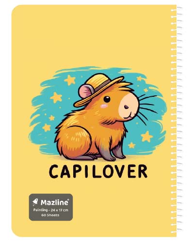 دفتر 60 برگ نقاشی سیمی جلد نرم وزیری - طرح 6