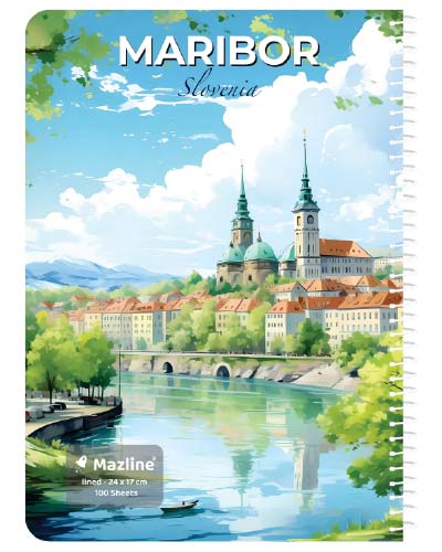 دفتر 100 برگ سیمی مجلد وزیری - طرح 6