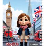 دفتر 40 برگ دو خط (زبان) سیمی جلد نرم وزیری - طرح 7