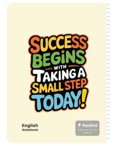 دفتر 60 برگ دو خط (زبان) سیمی جلد نرم وزیری - طرح 7