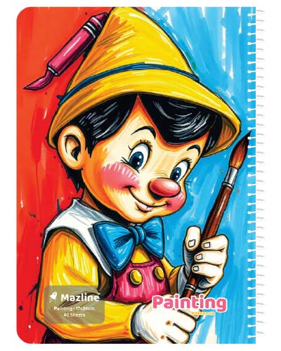 دفتر 40 برگ نقاشی سیمی جلد نرم وزیری - طرح 7