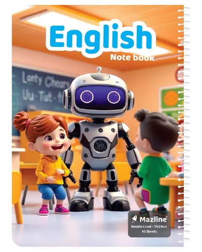 دفتر 40 برگ دو خط (زبان) سیمی جلد نرم وزیری - طرح 8