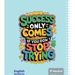 دفتر 60 برگ دو خط (زبان) سیمی جلد نرم وزیری - طرح 8