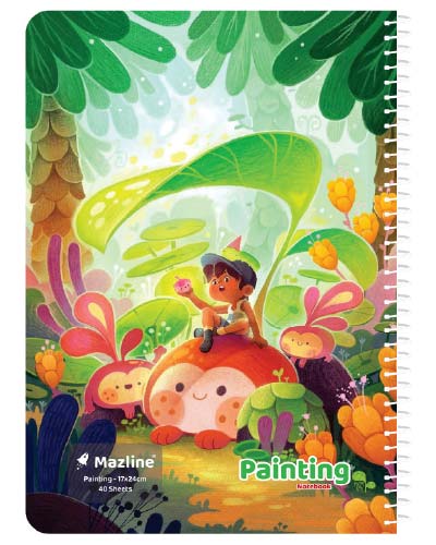 دفتر 40 برگ نقاشی سیمی جلد نرم وزیری - طرح 8