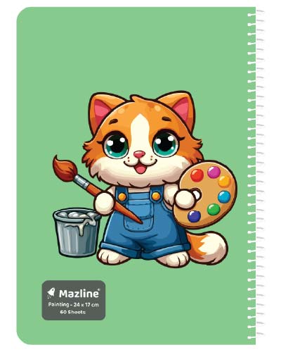 دفتر 60 برگ نقاشی سیمی جلد نرم وزیری - طرح 8