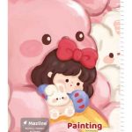 دفتر 40 برگ نقاشی سیمی جلد نرم وزیری - طرح 9