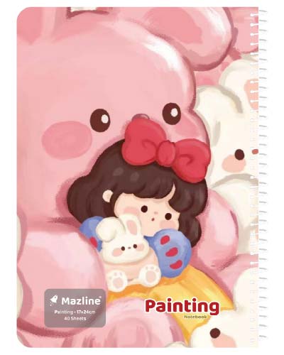 دفتر 40 برگ نقاشی سیمی جلد نرم وزیری - طرح 9