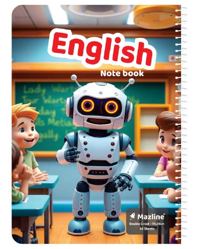 دفتر 40 برگ دو خط (زبان) سیمی جلد نرم وزیری - طرح 10