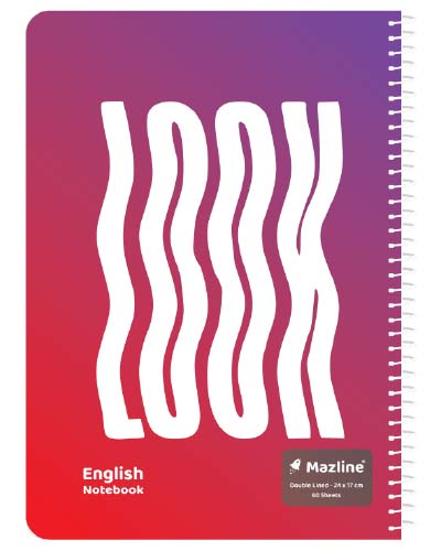 دفتر 60 برگ دو خط (زبان) سیمی جلد نرم وزیری - طرح 10