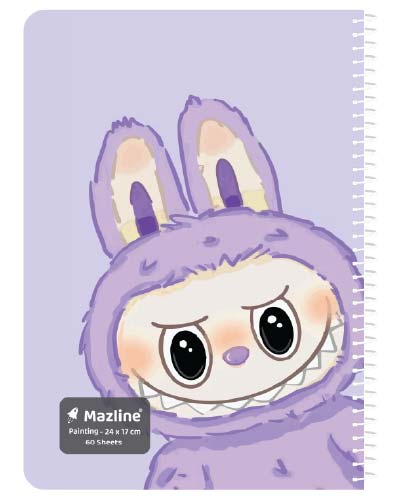 دفتر 60 برگ نقاشی سیمی جلد نرم وزیری - طرح 10