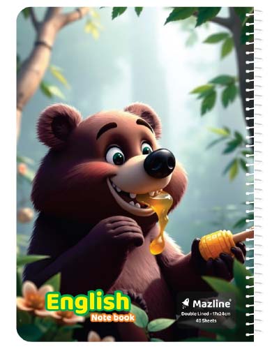 دفتر 40 برگ دو خط (زبان) سیمی جلد نرم وزیری - طرح 11