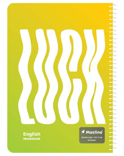 دفتر 60 برگ دو خط (زبان) سیمی جلد نرم وزیری - طرح 11