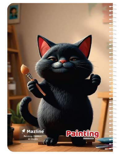 دفتر 40 برگ نقاشی سیمی جلد نرم وزیری - طرح 11