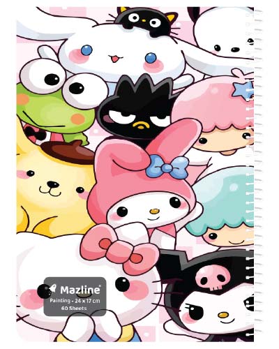 دفتر 60 برگ نقاشی سیمی جلد نرم وزیری - طرح 11