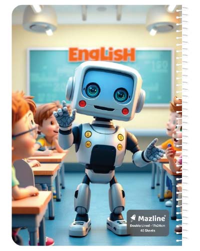 دفتر 40 برگ دو خط (زبان) سیمی جلد نرم وزیری - طرح 12