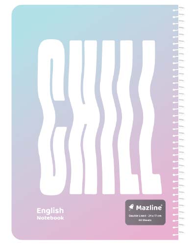 دفتر 60 برگ دو خط (زبان) سیمی جلد نرم وزیری - طرح 12