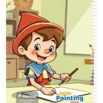 دفتر 40 برگ نقاشی سیمی جلد نرم وزیری - طرح 12