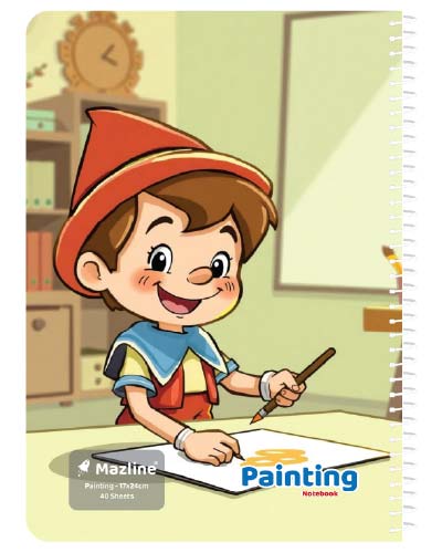 دفتر 40 برگ نقاشی سیمی جلد نرم وزیری - طرح 12