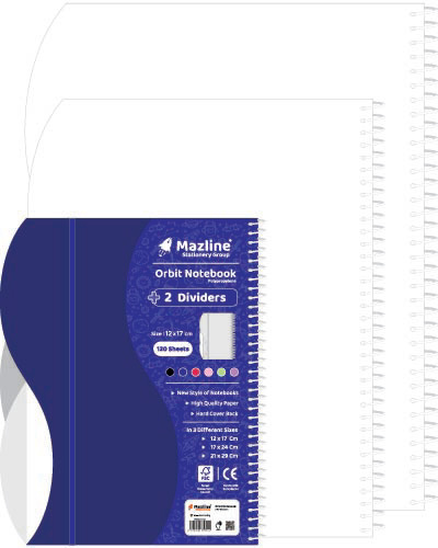 دفتر 120 برگ اُربیت سیمی جلد پ.پ جیبی بزرگ - طرح 2